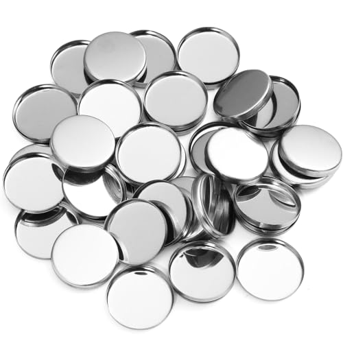 Pangda 50 Pack Empty Eyeshadow Pans 26 mm Magnets Cosmetic Palettes Round Metal Makeup Pan for Eyeshadow Blush Lipstick Organizer