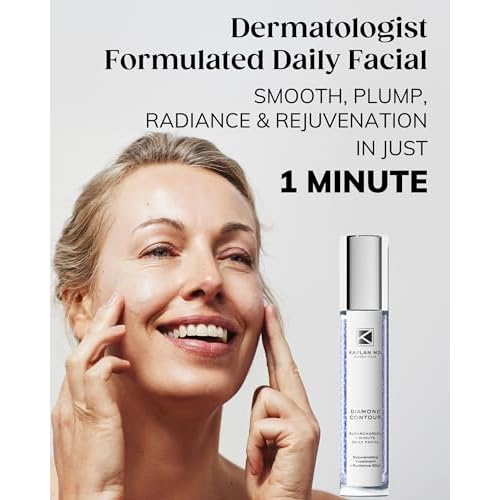 KAPLAN MD Diamond Contour Supercharged 1 Minute Daily Facial - Anti-Aging Serum for Face with Exfoliating Crushed Diamonds & Fruit Enzymes - Radiant & Smooth Skin for Women of All Ages - 1.35 fl oz