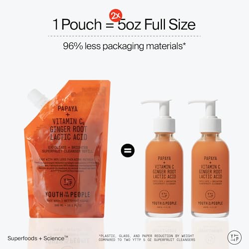Youth To The People Superfruit Facial Cleanser - Papaya + Vitamin C Gentle Exfoliating Face Wash, Cellular Skin Renewal with AHA + BHA, Evens Skin Tone & Texture for Soft + Radiant Skin, Sulfate-free