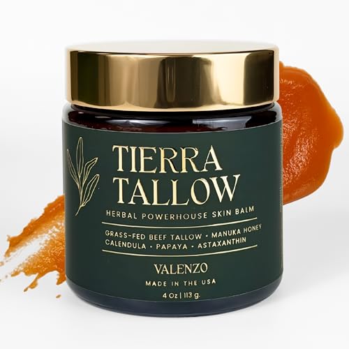 Tallow Balm for Face & Body ? Grass-Fed Beef Tallow Moisturizer for Sensitive Skin, Infused with Botanicals, Papaya, Manuka Honey & Astaxanthin