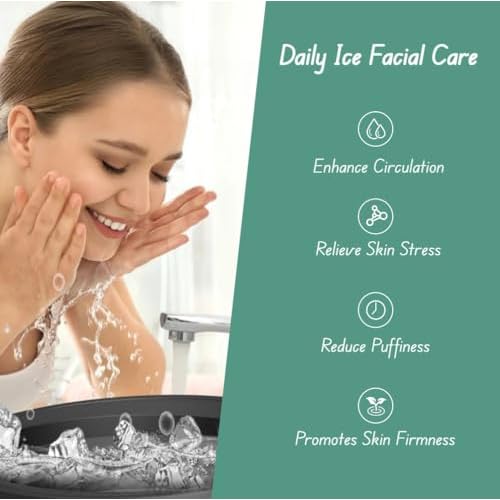 Portable Ice Bath Bowl for Face - Collapsible Silicone Bowl with Built-In Ice Tray for Acne Relief, Pore Minimizing & Glowing Skin | Cold Therapy for Home, Travel & Parties (Black)