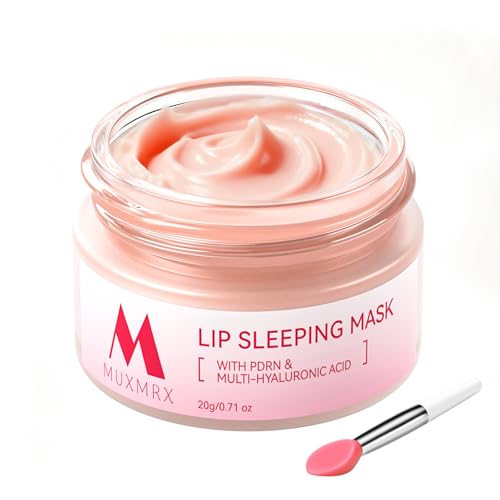 PDRN Lip Sleeping Mask, Salmon PDRN, 3 Hyaluronic Acid for Softer Lips, Long-lasting Moisture Lip Mask Overnight with Murumuru Butter & Antioxidants for Very Dry Lips Care, Korean Skin care 0.71oz
