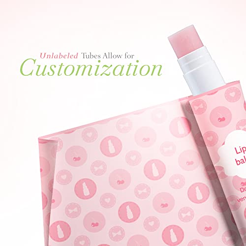 Lip Balm Bulk Unlabeled - Made in USA Bulk Chapstick - Natural Ingredients Vitamin E Shea Butter - Custom Chapstick Bulk For Party & Wedding Favors (100 Count, Cherry)