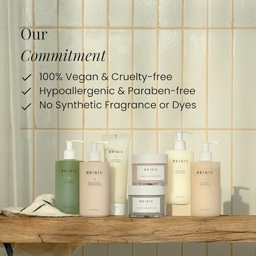 BEIGIC Aromatic Face Cleanser - Gentle Foaming Vegan Face Wash with Hyaluronic Acid & Micellar Water for sensitive skin