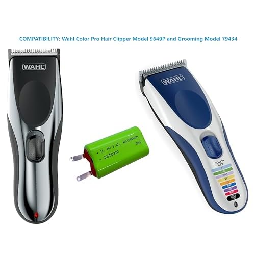 Battery for Wahl Color Pro Hair Clipper Model 9649P and Grooming Model 79434; 2.4V 1800mAh Ni-MH
