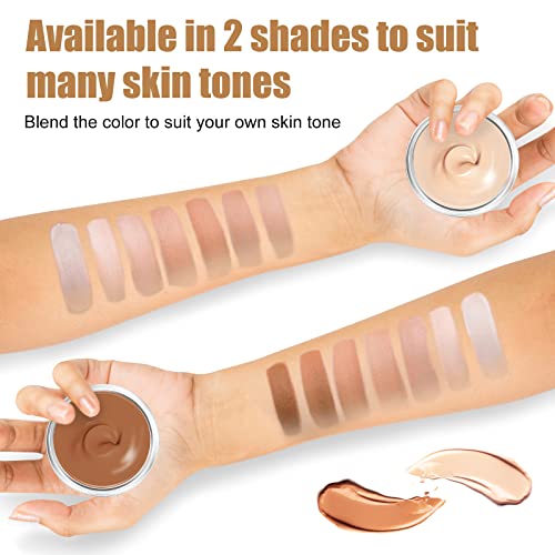 Tattoo Cover Up, 2 Colors Waterproof & Sweatproof Tattoo Cover Up Makeup, Long Lasting and Invisible Body Makeup Suitable for Vitiligo, Dark Spots, Scars-Natural