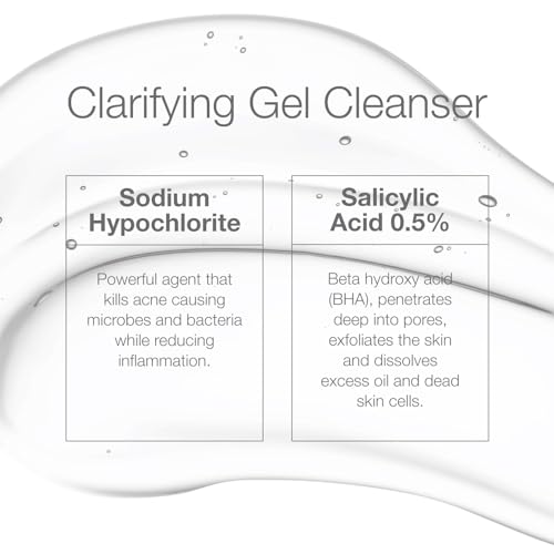 CLn¢ç Acne Cleanser-Facial Cleanser with 0.5% Salicylic Acid to Eliminate Blackheads & Breakouts, Oil-Free & Fragrance-Free, 3.4 fl. oz. (Pack of 2)