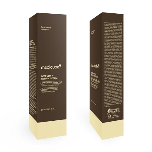 Medicube Deep Reviving Bakuchiol Retinol Facial Serum - Anti-Aging 4th Gen Retinol & Bakuchiol - Targets Fine Lines, Uneven Skin Tone, Blemish Scars - Korean Skin Care, Low Irritant, 1.01 oz