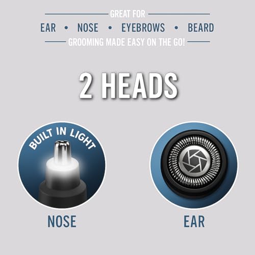 Microtouch Titanium Edge Ear & Nose Trimmer ? Dual Rotary Blade Heads with Light (Replacement Head)