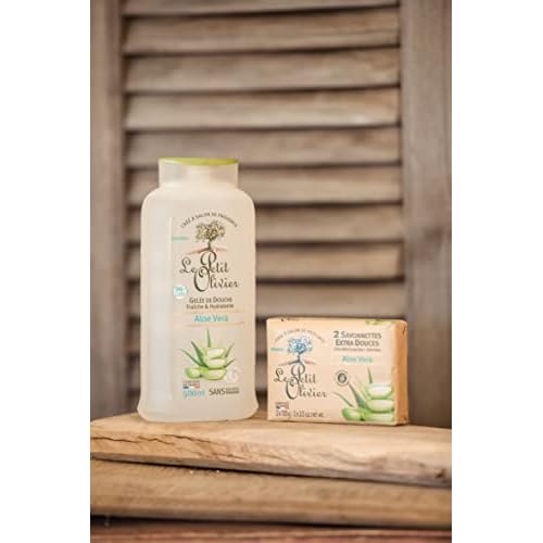 Le Petit Olivier Extra Mild Soap Bars - Aloe Vera - Gently Cleanses Skin - Delicately Perfumed - Vegetable Origin-Based - 2 Pc