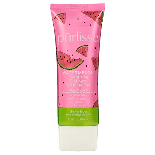 p?rlisse Watermelon Energizing Face Peel & Exfoliator - 2-Minute Polishing Facial Peel - Gentle Exfoliating Face Polish with Glycolic Acid and Lychee - Boosts Radiance & Smooths Skin (2.5 oz)