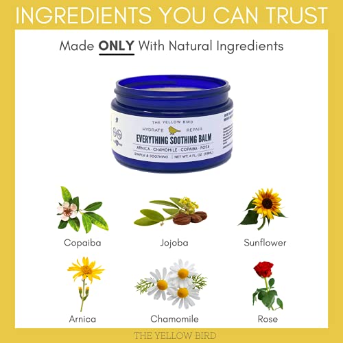 The Yellow Bird Foot Cream (8 oz) and Everything Soothing Balm (4 oz) Natural Skin Moisturizer for Hands, Feet, and Body.