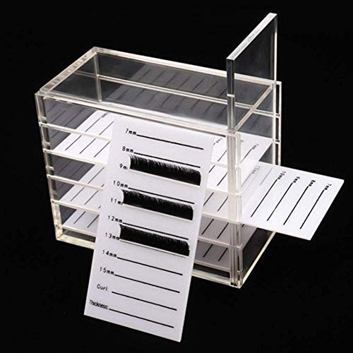 5 Layers Acrylic Clear False Eyelash Organizer Case, Cosmetic Makeup Storage Box for Grafting Lash Extension (Eyelash Box)