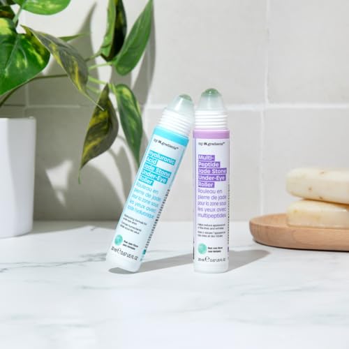 Masque Bar My Ingredients Hydrating Smoothing Under Eye Seru Jade Stone Roller, Under Eye Roller for puffiness, Niacinamide & Hyaluronic Acid Treat Dark Circles, Wrinkles, Travel Essentials, 20ml