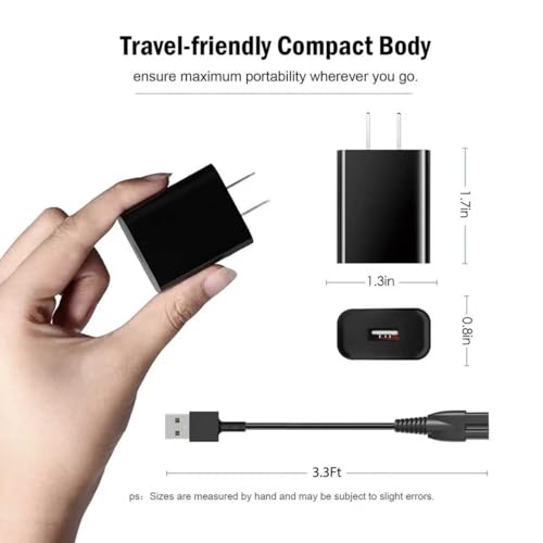 5V USB Charger Compatible with Meridian Trimmer Charger, Meridian Charger for Trimmer Original M2B M2C M2A M2G MEC102A Electric Razors for Women Replacement Charging Cable Power Cord Adapter