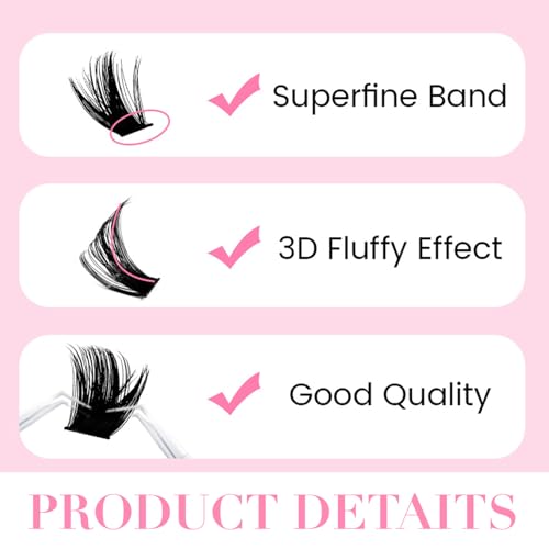 Lash Clusters C Curl 280 Pcs Long Cluster Lashes Eyelash Extensions 80D+100D Individual Eyelash Clusters Wispy Volume Lashes Clusters 8-18mm Mix Fluffy Mink Lash Clusters DIY at Home
