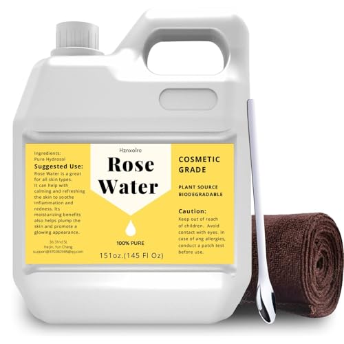 145 fl oz Rose Hydrosol for Face Hydrating Mist Hydration, 100% Pure Rose Water, Cleanses & Softens Skin, Promotes Healthy Skin Cell, Suitable for All Skin Types