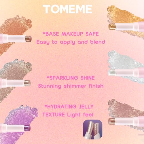 3 PCS Eye Shadow Stick, Hydrating Jelly Glaze Eyeliner Brightener Pencil Crayon, Easy to Blend Shimmer Eyeshadow Stick,Last All-Day