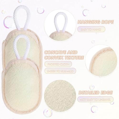 Sunnyray 4 Pcs Bath Body Exfoliating Soap Saver, Exfoliator Scrubber Pouch, Bath Loofah Sponge Body Scrubber Shower Sponge Exfoliating Mesh Pouf for Women and Men Bathing (Yellow)