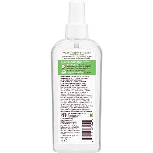 Palmer's Coconut Oil Formula Strong Roots Spray, 5.1 Fl Oz (Pack of 2) Refreshing Coconut Hair Oil for Strengthening Roots & Soothing Dry Itchy Scalp