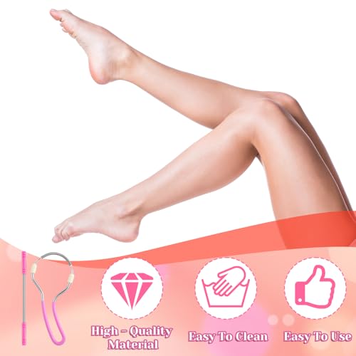 4Pcs Spring Facial Hair Removers for Women, Spring Manual Epilator Hair Removal Threading Tools Face Hair Remover with Handle