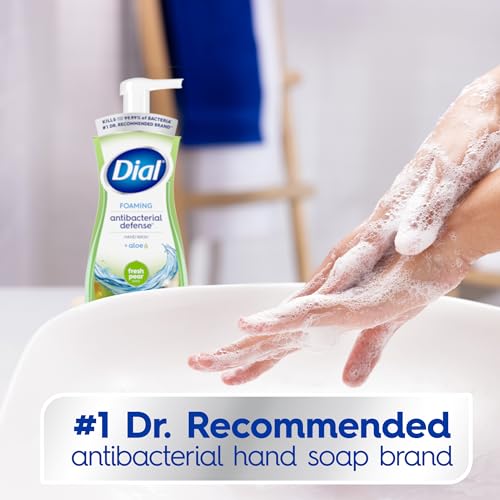 Dial Antibacterial Foaming Hand Wash, Fresh Pear, 7.5 fl oz Pack of 6 & Antibacterial Foaming Hand Soap Refill, Fresh Pear, 52 fl oz