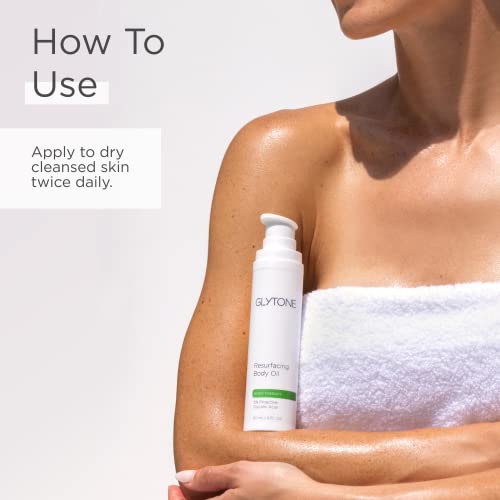 Glytone Resurfacing Body Oil? Nourishing & moisturizing anti aging Body Oil for dry Skin & Keratosis Pilaris ?5% Proactive Glycolic Acid After Shower oil for Body?Unscented, Non Toxic 4 Fl oz