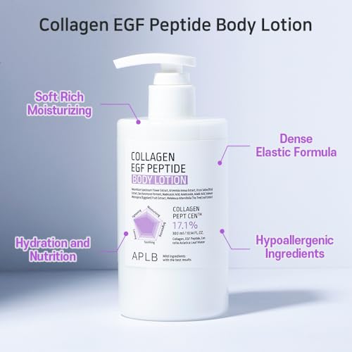 APLB Collagen EGF Peptide Body Lotion | COLLAGEN PEPT CEN¢â 17.1% 10.14 FL.OZ/Korean Skincare, Elasticity care, Long lasting moisturizing, Revitalize for gentle and improve skin texture
