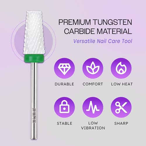 PANA Tapered Barrel Ceramic Bit 3/32" Shank Size - (Ceramic, Coarse Grit) - Fast remove Acrylic or Hard Gel Nail Drill Bit for Manicure Pedicure Salon Professional or Beginner