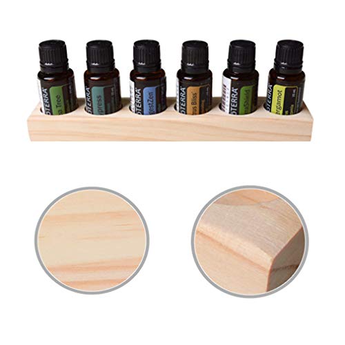 Meao 4 Pcs 1-Tier Wooden Essential Oil Display Storage Organizer Holder Stand - 6 Slots Natural Hard Pine Wood Rack - Holds up to 6 Aromatherapy Bottles - Ideal Gift Presentation Shelf #3
