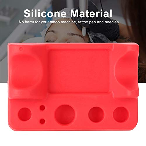 Tattoos Accessories, Tattoo Ink Holder, Tattoo Ink Cups stand, for Manual Pen, Color Cup, Cotton Swab, 9 X 6.5 CM, Red