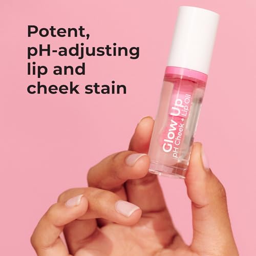 MCoBeauty - Glow Up pH Cheek & Lip Oil - 2-in-1 for Dewy Glow on Lips and Cheeks with Squalane, Jojoba Oil and Vitamin E - Rosy Pink Shade - Stocking Stuffers - 10ml