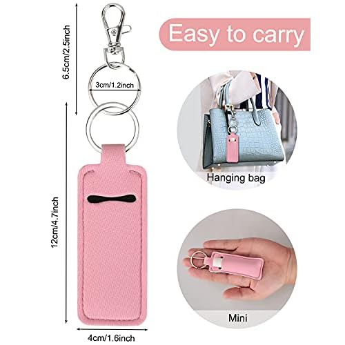 Chapstick Holder Keychain Lip Balm Holder Lipstick Sleeve Pouch Lip Gloss Holder Stocking Stuffers Gift for Women