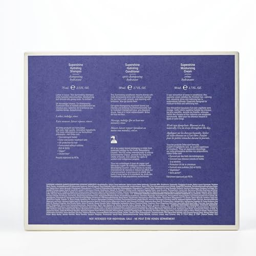 Oribe Supershine Discovery Hair Set - Travel Size Hydrating Shampoo (2.5 fl oz), Conditioner (1.7 fl oz) & Moisturizing Cream (1.7 fl oz) - Softens & Adds Shine - Smooths Frizz & Flyaways