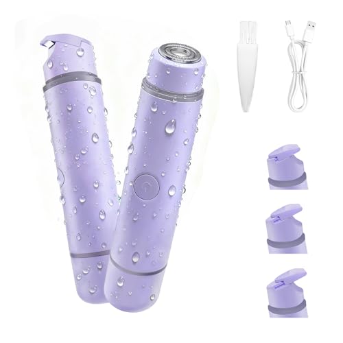 Bikini Trimmer for Women, 2-in-1 Electric Razor & Pubic Hair Trimmer, IPX6 Waterproof Bikini Shaver with 0.1-4 mm Combs, USB Charge, Painless Razors for Women Legs Underarms Face (Lalic)