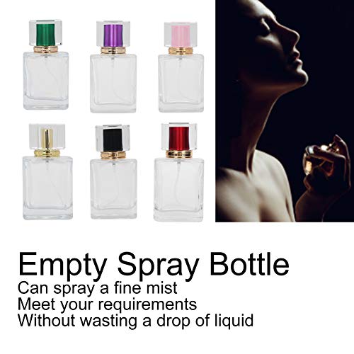 Brrnoo 50ml Empty Perfume Bottle, 6 Pieces Small Empty Vials and Sprayers for Travel, Refillable Glass Perfume Bottle Empty Spray Bottle Perfume Atomizer Dispenser