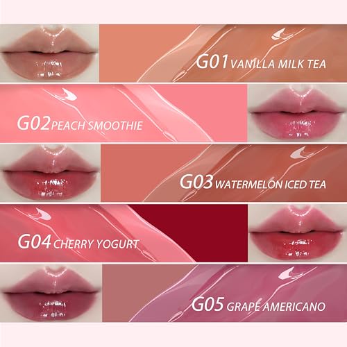 Unicos Dual-Side Lip Plumper Gloss, Fruit Flavored, Moisturizing, Non-Sticky, Vegan, Cruelty-Free, 0.09 oz (Peach Smoothie, Regular), Valentine's Day, Gifts for Her