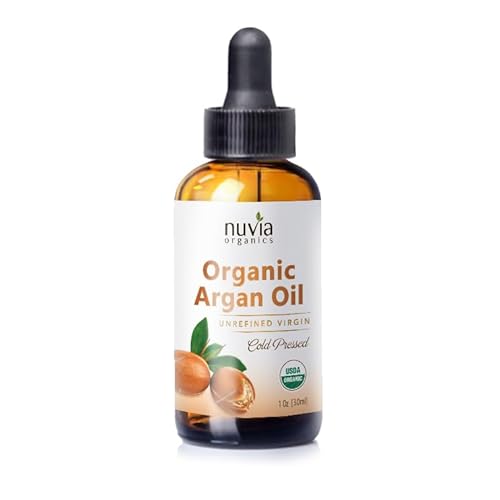 Nuvia Organics Argan Oil - USDA Certified Organic, Cold Pressed, Unrefined (Virgin); 1oz