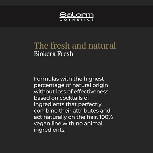 SALERM - Repair Shampoo Yellow Shot - Biokera Fresh - 300 ml - Repairs and Protects - For Shiny, Frizz-Free Hair - Sulfate-Free and Paraben-Free Shampoo