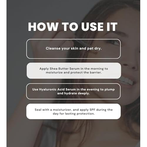 Purifect Smoother Than Butter Shea Butter Facial Serum Bundle with CEO of H2O Hyaluronic Acid Serum Face ? 1 Fl Oz each by Symphony Beauty ? Nourishes, Softens & Hydrates ? Gift Set (2 Items)
