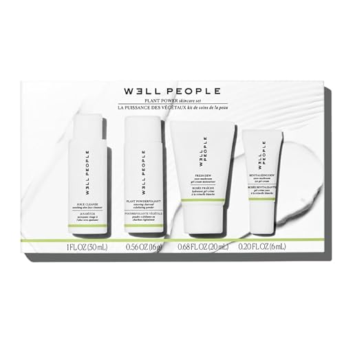 Well People Plant Power Skincare Starter Mini Set, Step-by-Step Skincare Kit For Cleansing, Hydrating, Exfoliating & Nourishing, Vegan & Cruelty-free (Pack of 2)