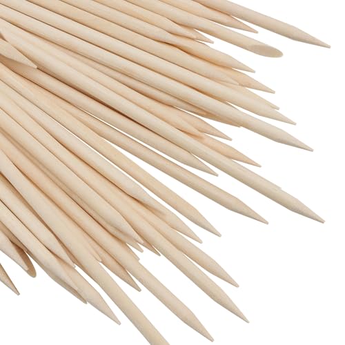 LEXININ 1500pcs 4.5 Inch Orange Wood Nail Sticks, Wooden Cuticle Pusher Sticks, Doubled Sided Wooden Stick for Manicure, Pedicure