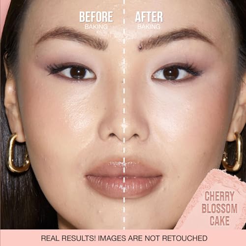 Huda Beauty Mini Easy Bake Loose Baking & Setting Powder - Cherry Blossom Cake (fair to medium with true pink undertones) 0.21 oz / 6 g