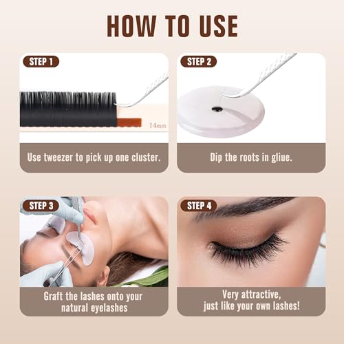 Classic Volume Lash Extension, 0.15 D Curl 9-20mm Mixed Eyelash Extension Lash Trays, Super Matt Black Individual Lash Extensions for Professional Salon Use