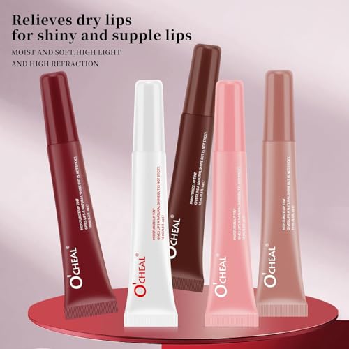 Lip Jam Hydrating Lip Gloss,5 Colors High Shine Glass Finish Lip Oil Long Lasting Nude Colors Shiny Jelly Lip Glow for Women and Girls