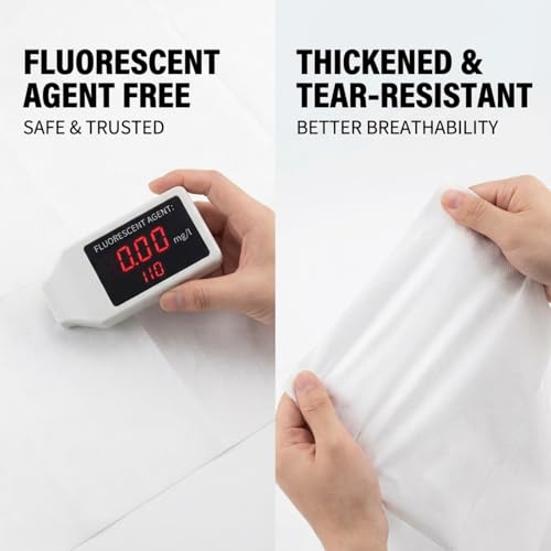 100PCS Disposable Massage Table Sheets, 31.5" x 71" White Non-Woven Bed Sheets, Fluorescent Agent Free, Soft & Tear-Resistant, for Beauty Salon, Spa, Tattoo, Facial, Hospital Exam, Travel