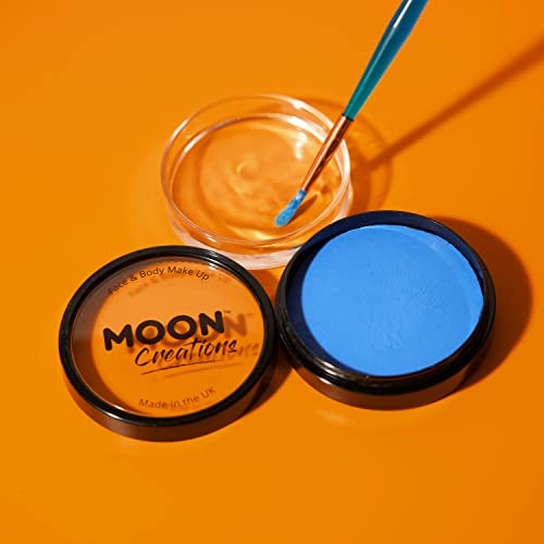 Pro Face & Body Paint Cake Pots by Moon Creations - Brights Colours Set - Professional Water Based Face Paint Makeup for Adults, Kids - 1.26oz