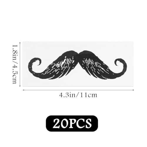 20Pcs Beard Mustache Stickers, Fake Mustaches Stickers, Removable Mustache Hair Stickers
