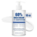 Urea Cream 60% plus 2% Salicylic Acid for Feet Maximum Strength - Lotion For Dry Cracked Feet Elbows Knees Heels Hands, Hydrates Foot Care for Softening and Moisturizing, Callus Remover 10.1oz