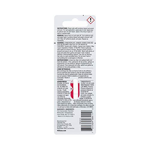 Kiss Pink Gel Nail Glue w/ 2 Pipettes (1 Pack)